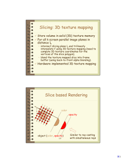 Slicing: 3D texture mapping Slice based Rendering