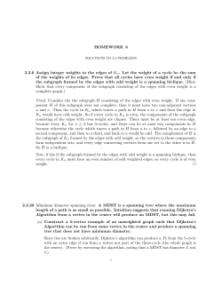 HOMEWORK 6 2.3.6 Assign integer weights to the edges of Kn. Let
