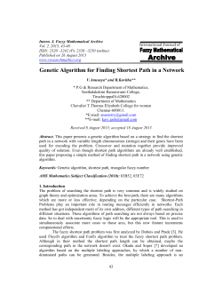 Genetic Algorithm for Finding Shortest Path in a Network