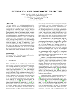 lecture quiz - a mobile game concept for lectures