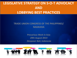 legislative strategy on sot advocacy and lobbying