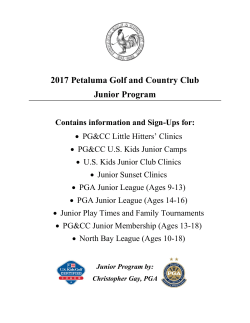 2017 Petaluma Golf and Country Club Junior Program