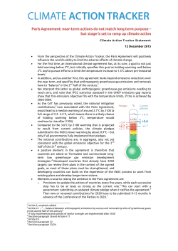 Paris Agreement - Climate Action Tracker