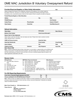 DME MAC Jurisdiction B Voluntary Overpayment