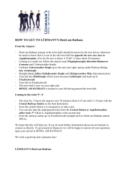 HOW TO GET TO L&Uuml;HMANN`S Hotel am Rathaus