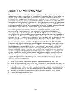 Appendix 5: Multi-Attribute Utility Analysis
