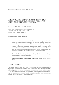 A DISTRIBUTED EVOLUTIONARY ALGORITHM WITH A