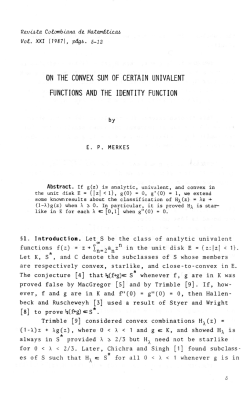 on the convex sum of certain univalent functions and the identity