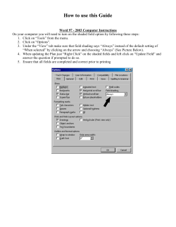 Flushing Program Plan - Tennessee Association of Utility Districts