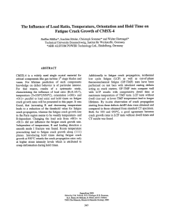 The Influence of Load Ratio, Temperature, Orientation and Hold