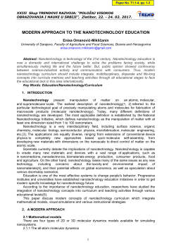 modern approach to the nanotechnology education