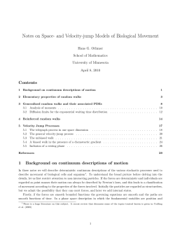 Notes on Space- and Velocity-jump Models of Biological