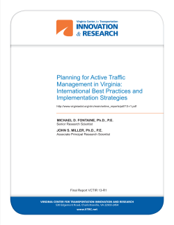 Planning for Active Traffic Management in Virginia: International