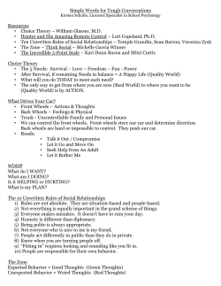 Simple Words for Tough Conversations Resources &bull; Choice Theory