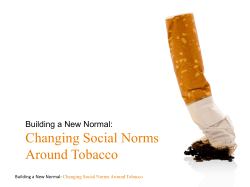 Building a New Normal: Changing Social Norms Around Tobacco