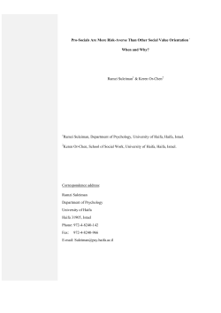 Pro-Socials Are More Risk-Averse Than Other Social Value