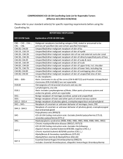 FY 2016 ICD-10-CM Casefinding Code List for Reportable Tumors