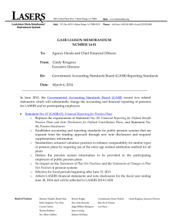 GASB LIAISON MEMORANDUM NUMBER 14