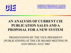 SALE OF CIE PUBLICATIONS BY NCs