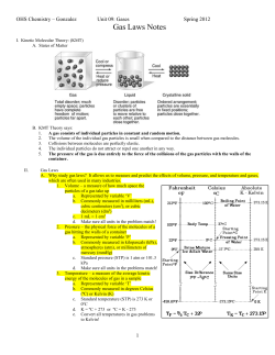 Gas Laws Notes sheet