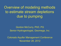 Overview of modeling methods to estimate stream depletions due to