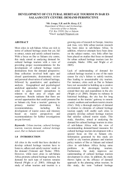 Lwoga - DEPARTMENT OF TOURISM AND HOSPITALITY