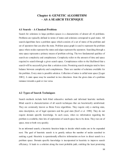 Chapter 4: GENETIC ALGORITHM &ndash; AS A SEARCH TECHNIQUE