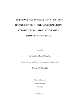 Interaction Among Firm Strategy, Board Control Role, Information