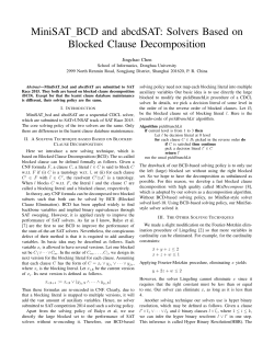 MiniSAT BCD and abcdSAT: Solvers Based on Blocked Clause