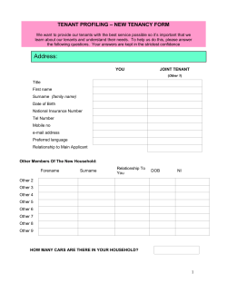 Pre Tenancy Questionnaire