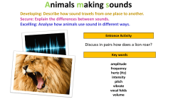 Explain the differences between sounds. Excelling: Analyse how