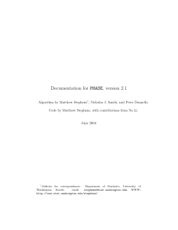 Documentation for PHASE, version 2.1