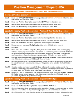 SHRA Position Management Guide