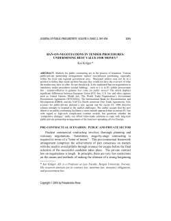 Ban-on-Negotiations in Tender Procedures