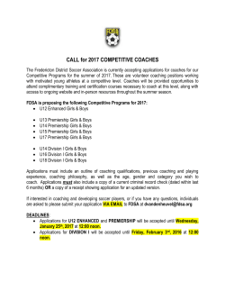 FDSA is proposing the following Competitive Programs for 2017