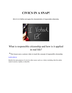 2nd grade- Responsible Citizenship