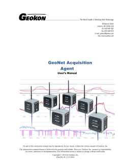 GeoNet Acquisition Agent