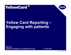 Presentation - Yellow Card reporting &ndash; Engaging with patients