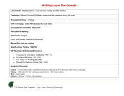 Welding Lesson Plan Example