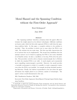 Moral Hazard and the Spanning Condition without the First#Order