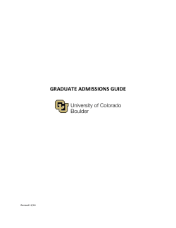 graduate admissions guide - University of Colorado Boulder
