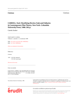 CARROLL, Noel. Mystifying Movies: Fads and Fallacies in
