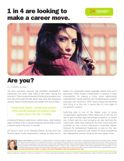 1 in 4 are looking to make a career move. Are you?
