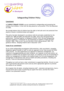 Safeguarding Policy File - Fairway Moodle VLE