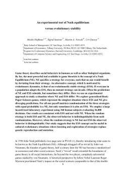 An experimental test of Nash equilibrium versus