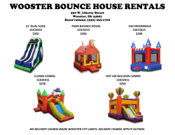 WOOSTER BOUNCE HOUSE RENTALS 360 W. Liberty Street