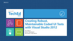 Creating Robust, Maintainable Coded UI Tests with Visual Studio