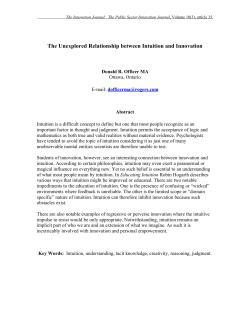 The Many Roles of Intuition in Innovation