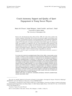 Coach Autonomy Support and Quality of Sport Engagement in