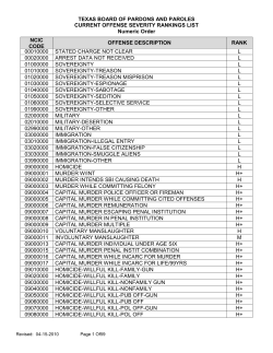 NCIC - Texas Department of Criminal Justice